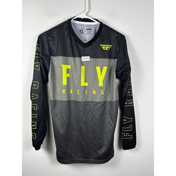 Fly Racing Other - Fly Racing F16 Boys V Neck Gray Neon Racing Motorcross Long Sleeve Shirt YX